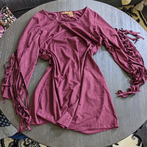 Wrangler Dresses & Skirts - Wrangler Suede Fringe Dress